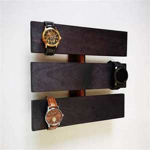 Innovador estante de exhibición de reloj de madera con cierre abierto hecho a mano organizador de reloj de madera contrachapada soporte de suspensión - Product Image 5