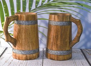 Taza de madera tradicional de alta calidad con diseño tallado Regalo ecológico para amantes de la naturaleza y fanáticos de la decoración de madera de la India - Product Image 5
