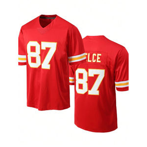 Camiseta de fútbol americano para hombres jóvenes superventas 100% poliéster al por mayor transpirable de talla grande con mangas cortas talla OEM - Product Image 1