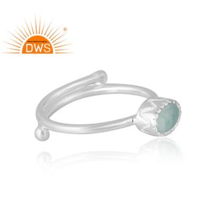 Anillo de piedras preciosas de amazonita Natural de Plata de Ley 925 más vendido, joyería de diseño personalizado para mujer, regalo para ella - Product Image 4