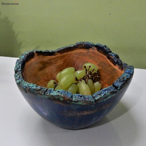 Ensaladera/Frutero de madera grande, profundo y de grano oscuro adecuado para uso en cenas al aire libre y centros de mesa, disponible a precios al por mayor. - Product Image 5