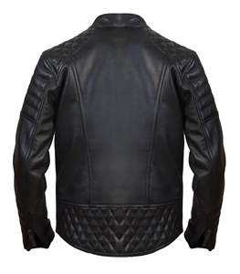 Chaqueta de motorista de cuero para niños al por mayor, Chaleco de cuero verde OEM para hombre, logotipo frontal informal de invierno teñido liso - Product Image 4