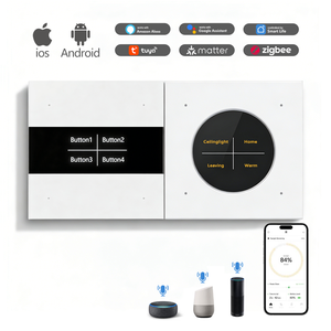 Perilla de Interruptor Giratorio con Acabado Metálico Premium para Interiores de Lujo, Compatible con Alexa y Google Assistant, LED Regulable para Hotel - Product Image 1