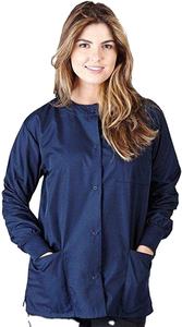 Veste de travail pour femmes, tenue de travail infirmière, tissu extensible durable, fermeture éclair intégrale sur le devant, coupe douce et confortable avec poche médicale pratique - Product Image 6