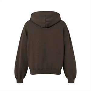 Sweat-shirt à capuche zippé en polaire pour homme, couleur unie, coupe oversize, décontracté, avec poche avant, idéal pour l'automne - Product Image 2