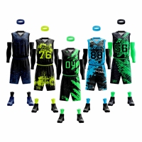Seragam Basket Sublimasi Penuh Bolak-Balik Bernapas Anti-Bakteri Cepat Kering Jersey Atletik Musim Panas yang Dapat Disesuaikan
