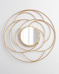 AK Latón Diseño atractivo Espejo de pared de metal Juego de 2 Marco redondo con acabado dorado Espejo de pared único para decoración de hotel/Decoración de pared - Product Image 3