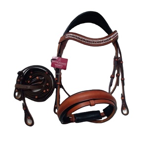 Brida de caballo con banda para la nariz y manivela, corona acolchada suave, banda para la nariz elevada, fabricante al por mayor - Product Image 1