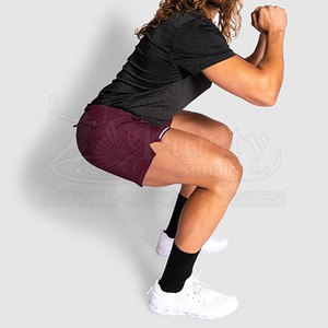 Pantalones cortos de gimnasio para hombre con diseño personalizado hecho en fábrica, ropa deportiva cómoda ecológica sólida, tela Oxford, cintura elástica - Product Image 3