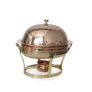 Chafing Dish de Cobre Martillado de la Mejor Calidad, Chafing Dish para Servir, Tamaño y Forma Personalizados, Calentador de Alimentos - Product Image 1