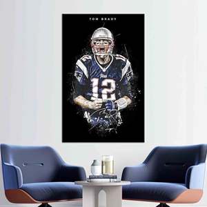 Lienzo Impreso: Inspiración de Tom Brady para la Sala de Hombres y el Gimnasio, Enmarcado para Galería - Product Image 1