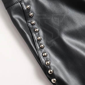 <b>Women</b> Mid Waist Breathable Lightweight Genuine <b>Leather</b> Casual Fashion <b>Shorts</b> High Quality Elastic Waist - Product Image 3