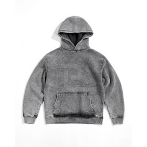 Personnalisé de haute qualité Vintage lavé à l'acide sweat à capuche motif 3D longueur de culture fermeture éclair lourde boucle française hommes et femmes - Product Image 1