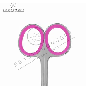 Venta al por mayor OEM logotipo personalizado profesional manicura cutícula tijeras con mango de silicona Rosa Suave bucles - Product Image 4