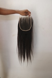 Extensiones de cabello humano natural con cierre de encaje HD transparente - Product Image 6
