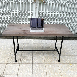 Modern Pine Wood <b>Computer</b> <b>Desk</b> with Iron Pipe Legs 140x60cm SPD68159 - Product Image 4