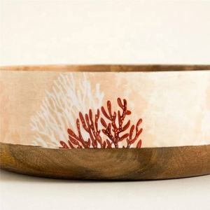 Bol de ménage en bois émaillé très Durable avec serveur nouveaux Gadgets de cuisine vaisselle en bois d'acacia bol à salade et serveur durables - Product Image 4