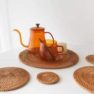 Plaques de chargeur en rotin tissées à la mode napperon en rotin Boho OEM vente à chaud napperon plaque de chargeur en osier à faible quantité minimale de commande - Product Image 6