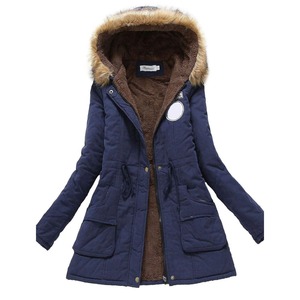 Women Long Sleeve Winter Parkas Jacket Thick Hooded Cotton <b>Padded</b> Oversized Ladies Outwear Winter Parka Jacket for Women - Product Image 5