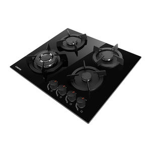 موقد غاز مدمج بأربعة شعلات مع تحكم أمامي، يعمل بالبطارية الإلكترونية، للاستخدام التجاري في الفنادق، موفر للطاقة بسطح زجاجي - Product Image 4