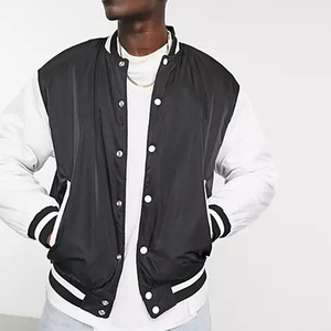 Vestes universitaires noires de luxe personnalisées Veste pour hommes Veste universitaire Letterman à manches en cuir pour hommes - Product Image 1