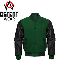 Wholesale Custom Lightweight Leather Sleeve Varsity Bomber <b>Jacket</b> High School Baseball Print Stand <b>Thin</b> Winter Style for <b>Men</b> - Product Image 6