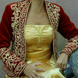 Beautiful Middle-Eastern Embroidery on Maroon Silk Jacket Embellished with Crystal Beads & Glass Stones for Party Wear in 2023 - Product Image 1