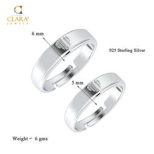 NOVAMART Fine <b>Men's</b> Rhodium-Plated Rhodium-Rhodium Plated 925 Sterling Silver Zircon Inlay <b>Ring</b>-<b>Set</b> of 2 Wholesale Export - Product Image 5