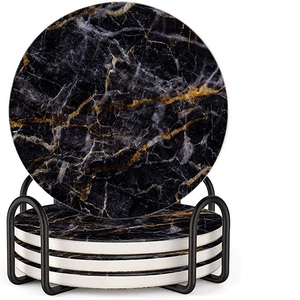 Round Shaped Marble Coaster <b>Set</b> Of 4 Pcs For Kitchen <b>Tea</b> Coffee <b>Cup</b> Table Top Decorative Coaster - Product Image 5