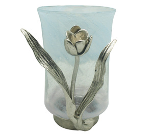 แจกันฐานดอกไม้โลหะทำจากแก้วหรูหราสำหรับบ้านสมัยใหม่ของตกแต่งที่เหมาะสำหรับชิ้นกลางและการออกแบบที่กำลังมาแรง - Product Image 3