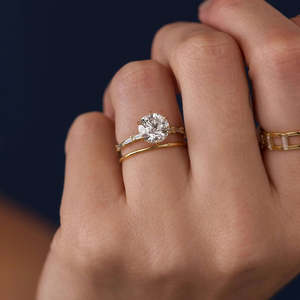 925 Sterling Silver D Color Moissanite <b>Vintage</b> Engagement <b>Ring</b> Women's <b>Gold</b> Plated TISHYA DIAMOND - Product Image 4