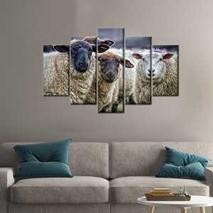 Impresión en Lienzo: Diseño 3D de Animales para una Decoración Elegante de Estilo Rústico, Paquete de 5: Enmarcado en Lienzo - Product Image 1