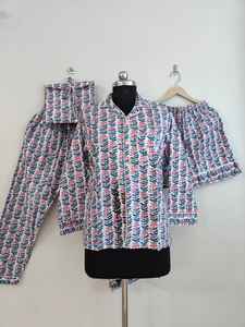 Cotton Pj set, Soft Cotton Pajama Set Relaxed Fit Long-Sleeve Top & Jogger Pants in Pastel Blue for Cozy Home <b>Lounging</b> - Product Image 1