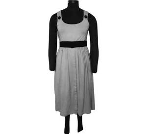 Vestido de tela de algodón orgánico personalizado, Color gris, manga hasta la rodilla, estilo informal, ropa de playa, uso de maternidad, tejido - Product Image 1