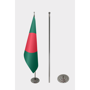 Drapeau officiel du Bangladesh pour intérieur, 3x5 pieds, style fanion, impression numérique sur polyester soyeux, modèle de drapeau mondial, mât en aluminium - Product Image 2
