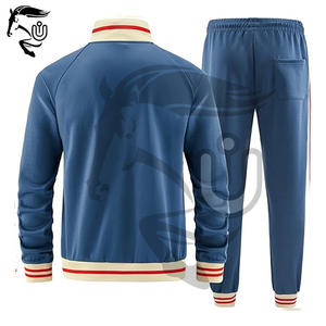 2025 hommes hiver survêtements ensembles polaire Polyester/coton à manches longues fermeture éclair pleine taille élastique séchage rapide respirant survêtement - Product Image 4