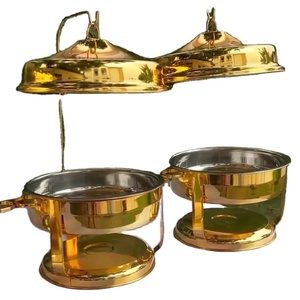 Vaisselle de chauffe-plats avec couvercle suspendu pour la restauration chauffe-plats en acier inoxydable doré chauffe-plats pour l'utilisation de buffet d'hôtel plat de nourriture utilisée - Product Image 6