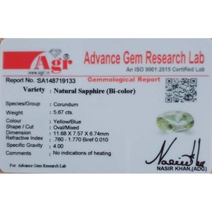 Gema de Zafiro Bicolor de Lujo, Facetada, 5.67 Quilates, Forma Marquise, Ovalada, Cojín, Estrella, 8mm de Altura, 1mm de Agujero, Creada en Laboratorio - 1.5mm - Product Image 4