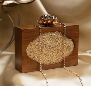 High Quality Bohemian Fashion Summer Wooden <b>Clutch</b> <b>Bag</b> with Open Closure for Women Parties - Product Image 1