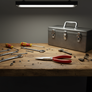 Pince à bec long Knipex chromée avec poignées gainées de plastique, mâchoires demi-rondes et surfaces de préhension moletées - Product Image 3