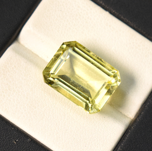 Cuarzo Limón Natural, Corte Esmeralda Octogonal, 16X12 mm, 12.45 ct, Gema Suelta - Product Image 3