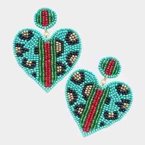Pendientes de Resina con Diseño de Corazón, Pendientes de Cuentas Hechos a Mano, Diseño Único, Joyería Artesanal - Product Image 1