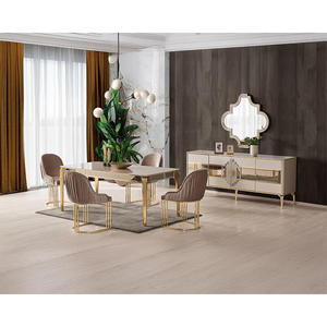 Mesa de Comedor de Metal Estilo Estambul de 190 cm, Extensible y Expandible, Diseño Moderno para Hoteles y Hogares - Product Image 1