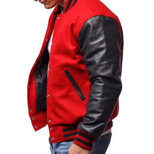Chaqueta Universitaria de Cuero para Hombre de Alta Calidad, Fabricada por OEM, Chaqueta Cortavientos Personalizada a un Precio Razonable - Product Image 3