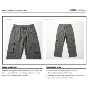 Pantalones Cortos de Hombre de Poliéster/Algodón, Corte Amplio, Estilo Cuadrado, Rectos, Bordado Personalizado, Estilo Urbano Desgastado, Joggers Cargo OEM - Product Image 6