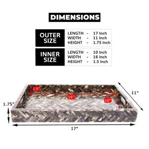 Bandeja Decorativa Premium con Incrustaciones de Hueso para Servir y Exhibir - Product Image 3