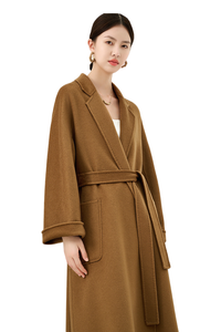 <span class=keywords><strong>Manteau</strong></span> long en cachemire et laine double face sur mesure pour femme, avec ceinture et col montant, idéal pour l'<span class=keywords><strong>hiver</strong></span> et le bureau - Product Image 5