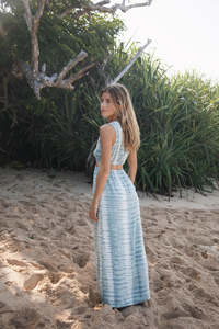 Vestido Maxi sin Mangas con Tie-Dye para Mujer, Aberturas Laterales, Cuello en V Profundo, Cintura Elástica, Ecológico, Transpirable, Lavable, Estilo Bohemio - Product Image 2