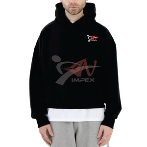 Sudadera con Capucha Corta para Hombre de Alta Calidad, 100% Algodón, Transpirable, Lisa, con Corte Holgado y Ajuste Cuadrado, 500GSM, Cuello con Capucha Grueso - Product Image 4