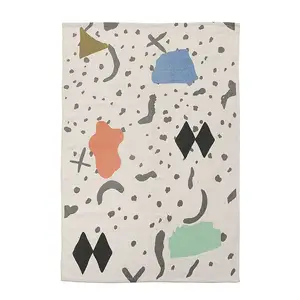 Bestseller Custom ized Cotton Fabric Bedruckte Wohnzimmer Teppiche mit personal isierter gestickter Kennzeichnung